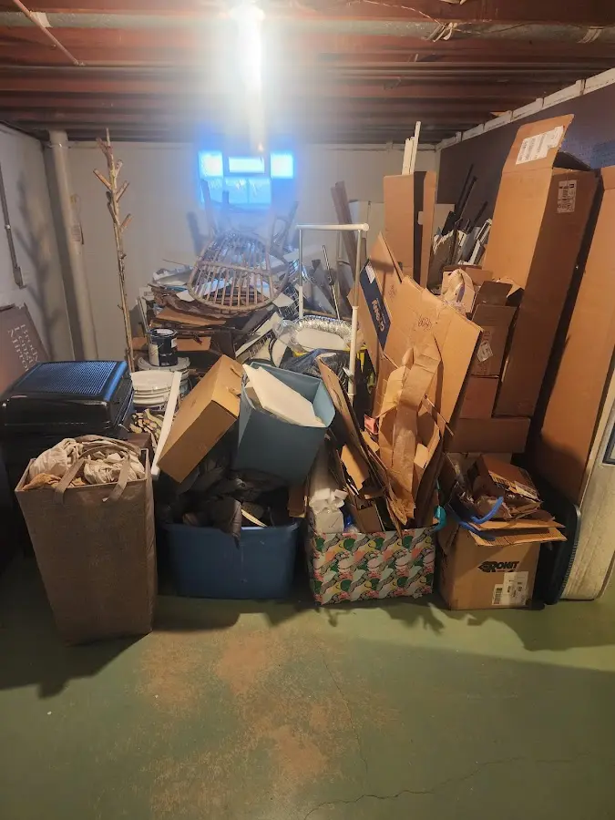 Roll-off dumpster container at job site for 6 Yard Dumpster Rental in Augusta